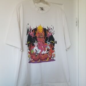 Inky Studio White Graphic T-Shirt with Colorful Design XL